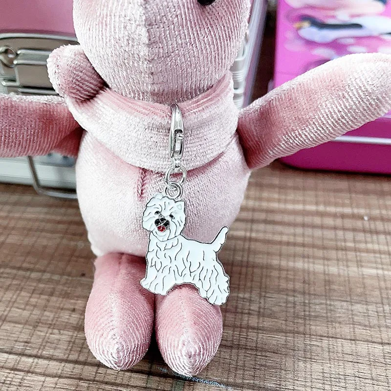 2PCS/LOT Pet dog Bag metal charm Pug DIY Key Chain Animal enamel corgi dog charms for jewelry making earring pendant bracelet