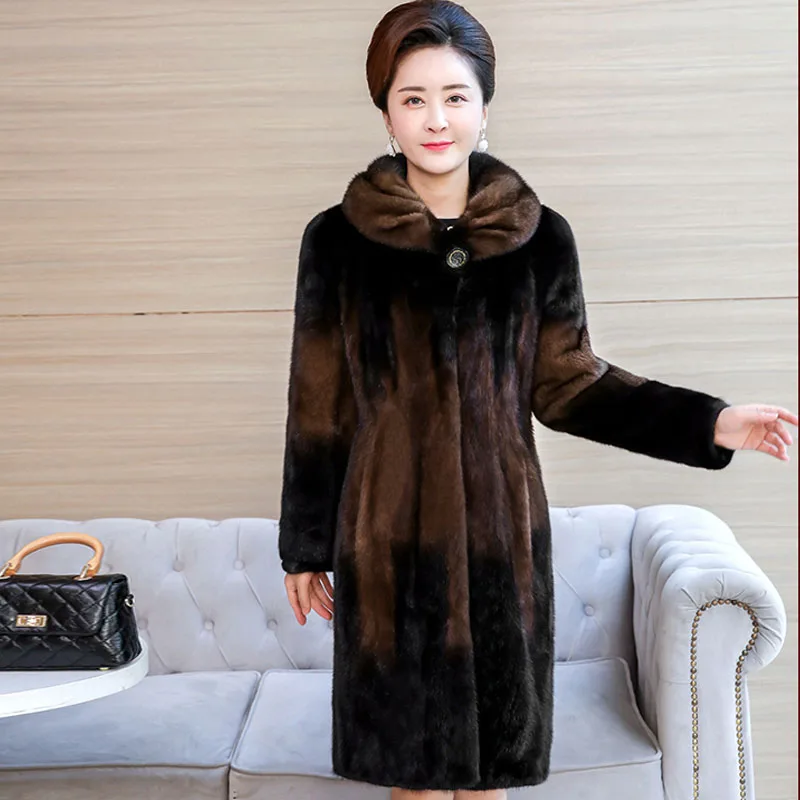 Fur Parker Jacket Woman 2022 Real Hair Mink Fleece Overcoat Winter Chic Outwear Female Warm Loose Thinner Mink coat Female