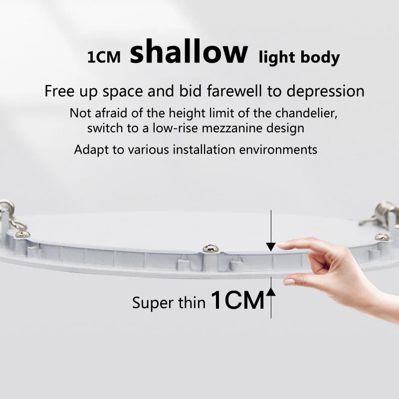 NEARCAM lampu panel tersembunyi led ultra-tipis downlight bulat hotel rumah tangga lampu panel LED persegi