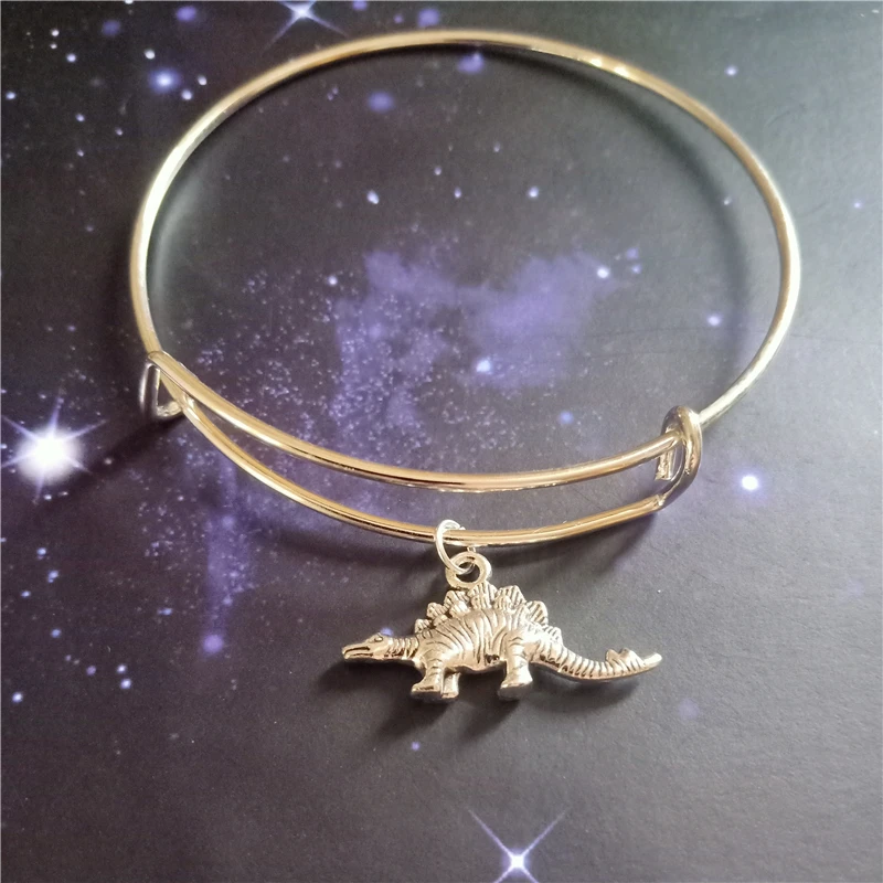 dinosaur Charm Bangle Men Bracelet Women Bangles Jewelry dinosaur jewelry Punk Stegosaurus Bangle