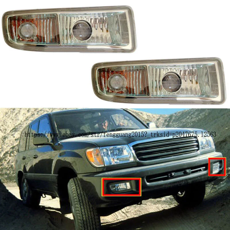 For toyota Lexus LX470 1998-2002 2PCS Car Front Bumper Fog/Driving Lights Housing No Bulbs