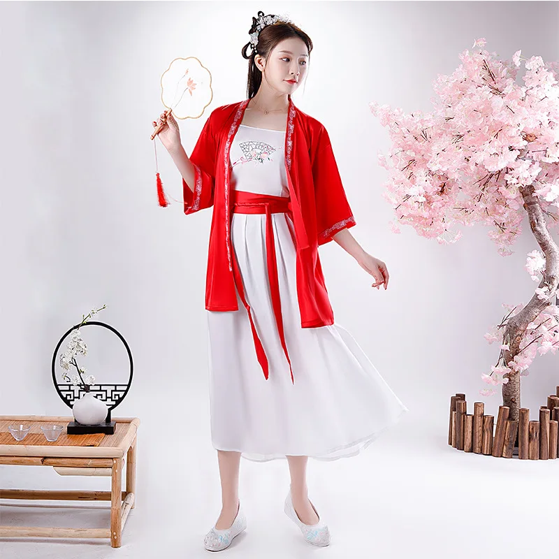 hanfu women dress set cosplay chinese dresses cheongsam chinese traditional girls qipao skirt Christmas folk Parent-child robe