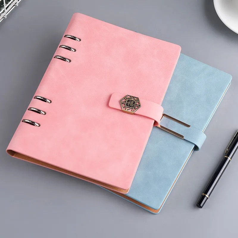 A5 Loose-leaf 6 Holes Color-Changing Leather Interchangeable Inner Leaf Loose-leaf 200 sheets per Office Stationery Supplier