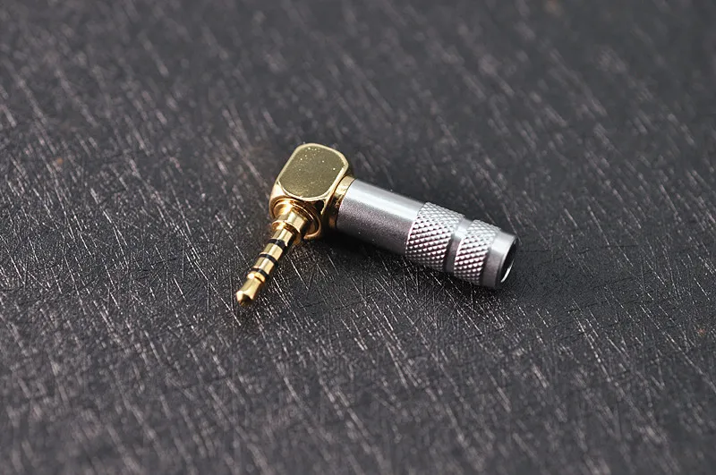 Mini version fever level 3.5mm single end gold-plated earphone plug 2.5 balance plug welding joint elbow