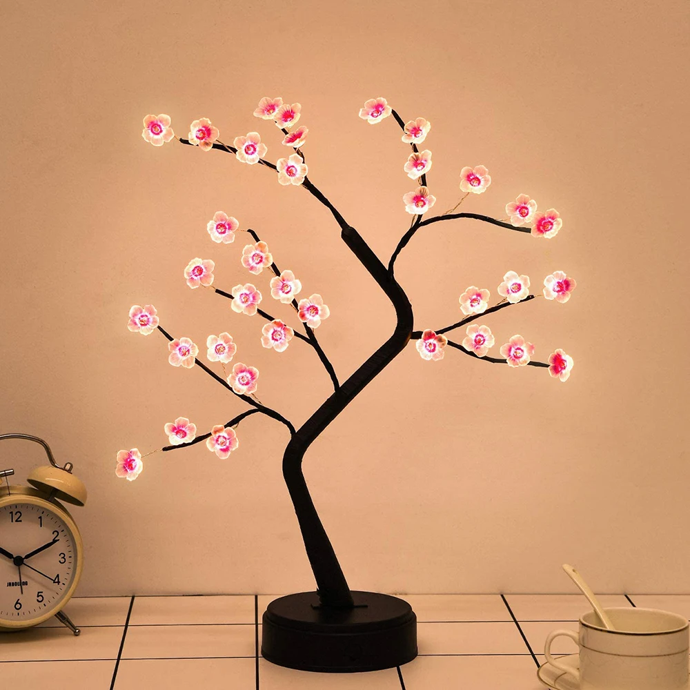 USB / Battery Operated LED Tabletop DIY Artificial Tree Light Touch Switch LED Tabletop Light LED Tabletop Bonsai Tree Light D30