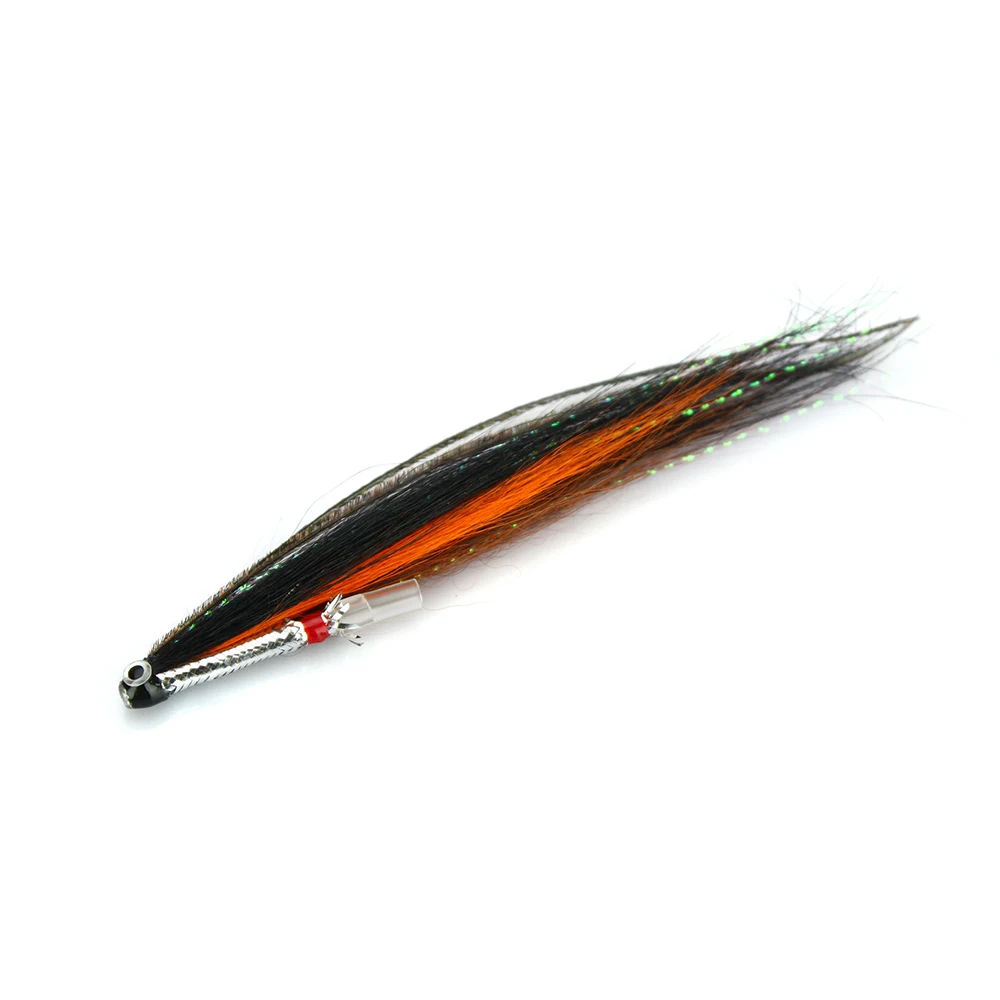 Elver Sunray Black Orange Salmon Fly Sea Trout Flies Plastic Tubes  (8-pack)