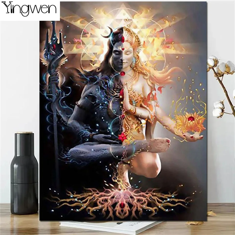 Hindu Deities Like Shiva Luo Xiao DIY Full Diamond Painting Cross Stitch God And Demon Fit Embroidery Diamond Mosaic Home Decor