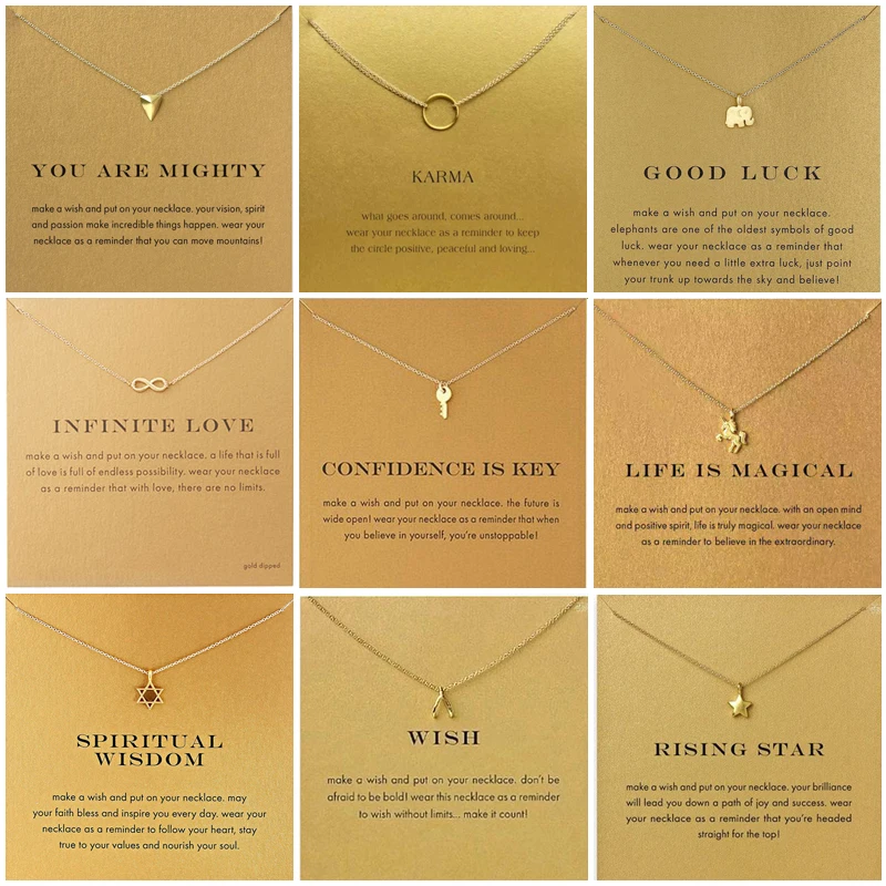 Gold Color Key Circle Necklace For Women Minimalist Infinity Pendant Necklaces Valentine's Day Gift Necklace With Card