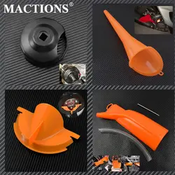 Oil Funnel Cover Primary Case Oil Fill Funnel Oil Filter Cap Wrench Kits For Harley Sportster 883 1200 XL Softail Touring Dyna