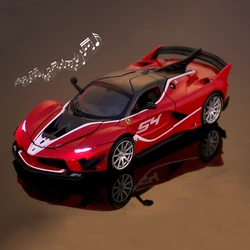 Bburago 1:32 Skala Ferrari fxxk samochód sportowy dźwięk i światło Stop Luksusowy pojazd Diecast Pull Back Cars Model Kolekcja zabawek Prezent