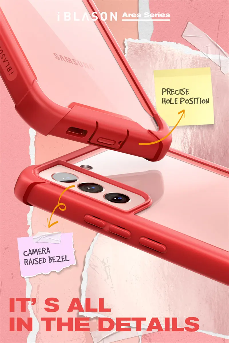 For Samsung Galaxy S22 Case 6.1inch (2022 Release) I-BLASON Ares Full-Body Rugged Bumper Cover WITHOUT Built-in Screen Protector
