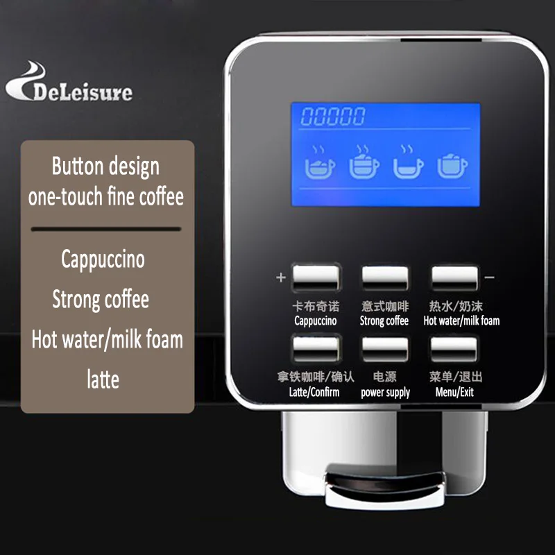 Fully Automatic Espresso Coffee Machine Bean Grinder 19Bar Steam Coffee Machine Automatic Cappuccino Latte Italian Coffee