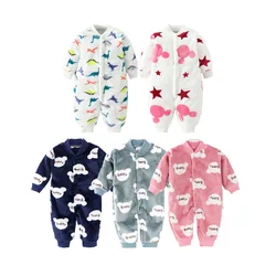 Newborn Baby winter rompers soft Infant Jacket Long Sleeve baby Jumpsuit Flannel ropa bebe Baby Boy Girl clothes