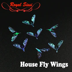 Dry Fly Bionic Rainbow Film House Flies Wings Artificial Selected 10 Pairs Clear Grains Lifelike Insect Wing Fly Tying Materials