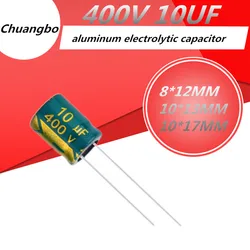 10pcs/lo 400V10UF Higt quality  400V 10UF low ESR/impedance high frequency aluminum electrolytic capacitor 8*12MM 10*13MM 10*17M