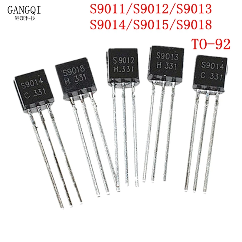 100 قطعة S9011 S9012 S9013 S9014 S9015 S9018 TO-92 9011 9012 9013 9014 9015 9018 TO92 جديد الصمام الثلاثي الترانزستور IC