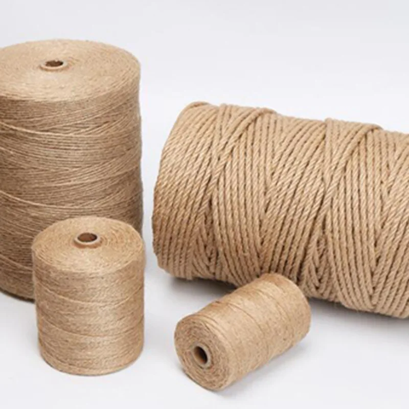 1-18mm Natural Jute Twine Vintage Jute Rope Cord String Twine Burlap For DIY Crafts Gift Wrapping Gardening Wedding Decor10-400M