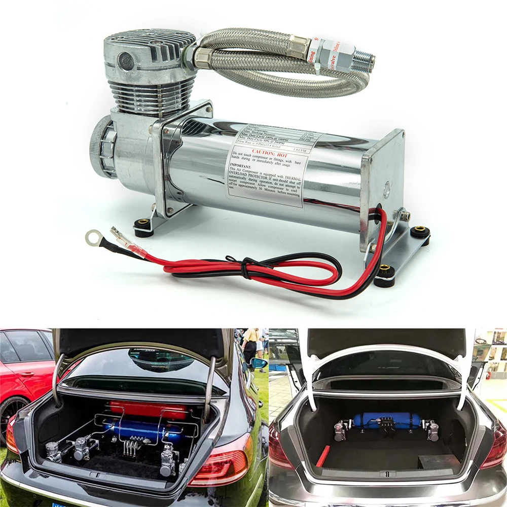 2pcs Universal DC 12V 480c MAXPOWER 200 PSI OUTLET 3/8 or 1/4  car  air suspension compressure/ Pump