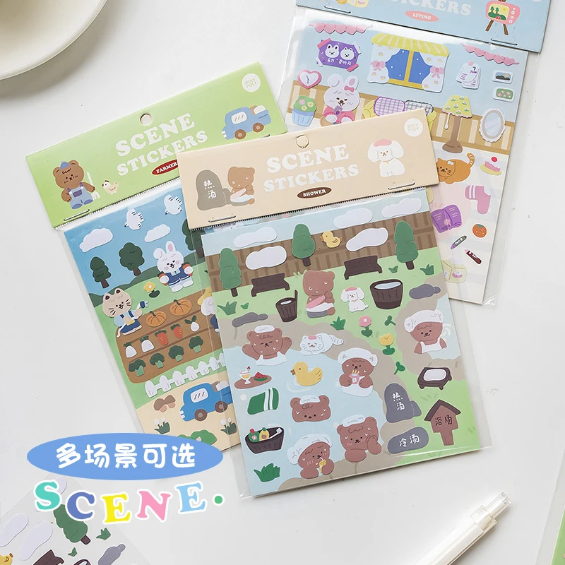 2Pcs Lovely Daily Series Stickers ins Hand Account Decoration Material Stickers Scrapbooking Stick Label Diary Album Stationery