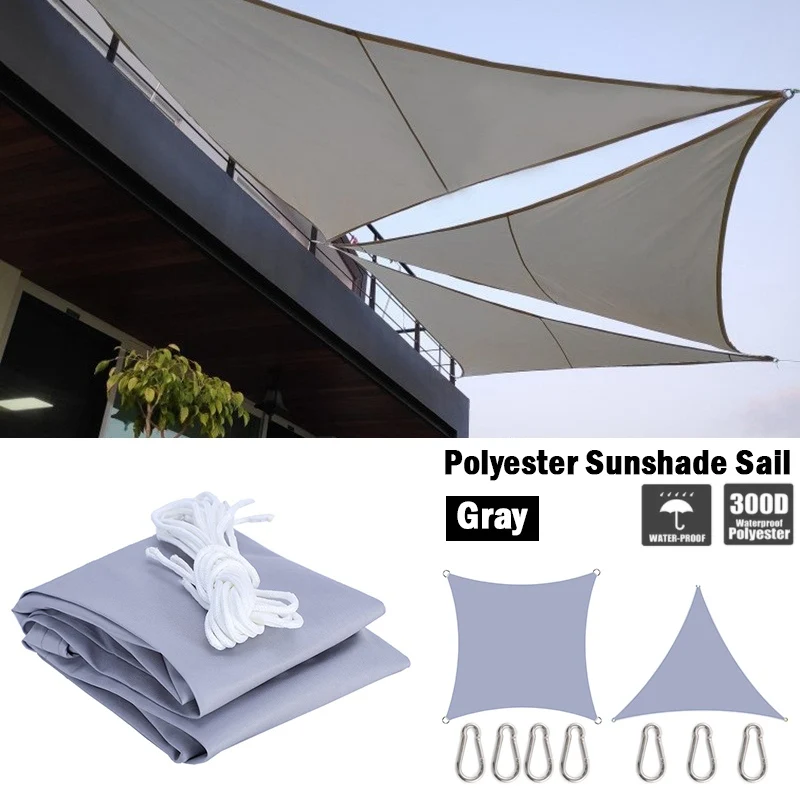 

Gray 300D Waterproof Oxford Polyester Sunshade Sails Garden Yard Terrace Canopy Outdoor Beach Camping Sun Shelter Tent