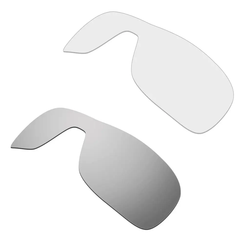 

HKUCO For Turbine Rotor Sunglasses Replacement Polarized Lenses 2 Pairs - Silver & Transparent