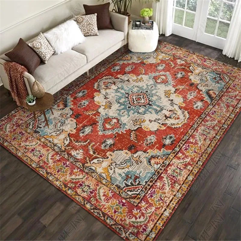 

Persian Ethnic Vintage Style Carpets For Living Room 3D Printing Bedroom Rugs Decorative Carpet Area Rug Anti Slip Washable