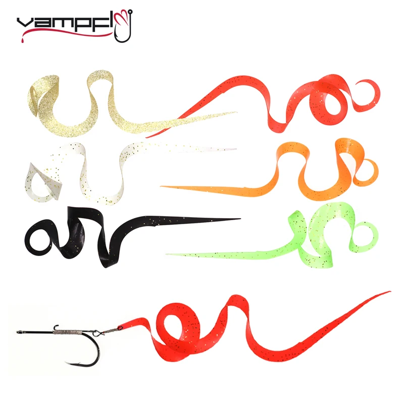 Vampfly 10pcs Ultra thin Long Wiggle Tails Material for Knitting Pike Muskie Steelhead Streamer Fishing Lure Bait Tying Material