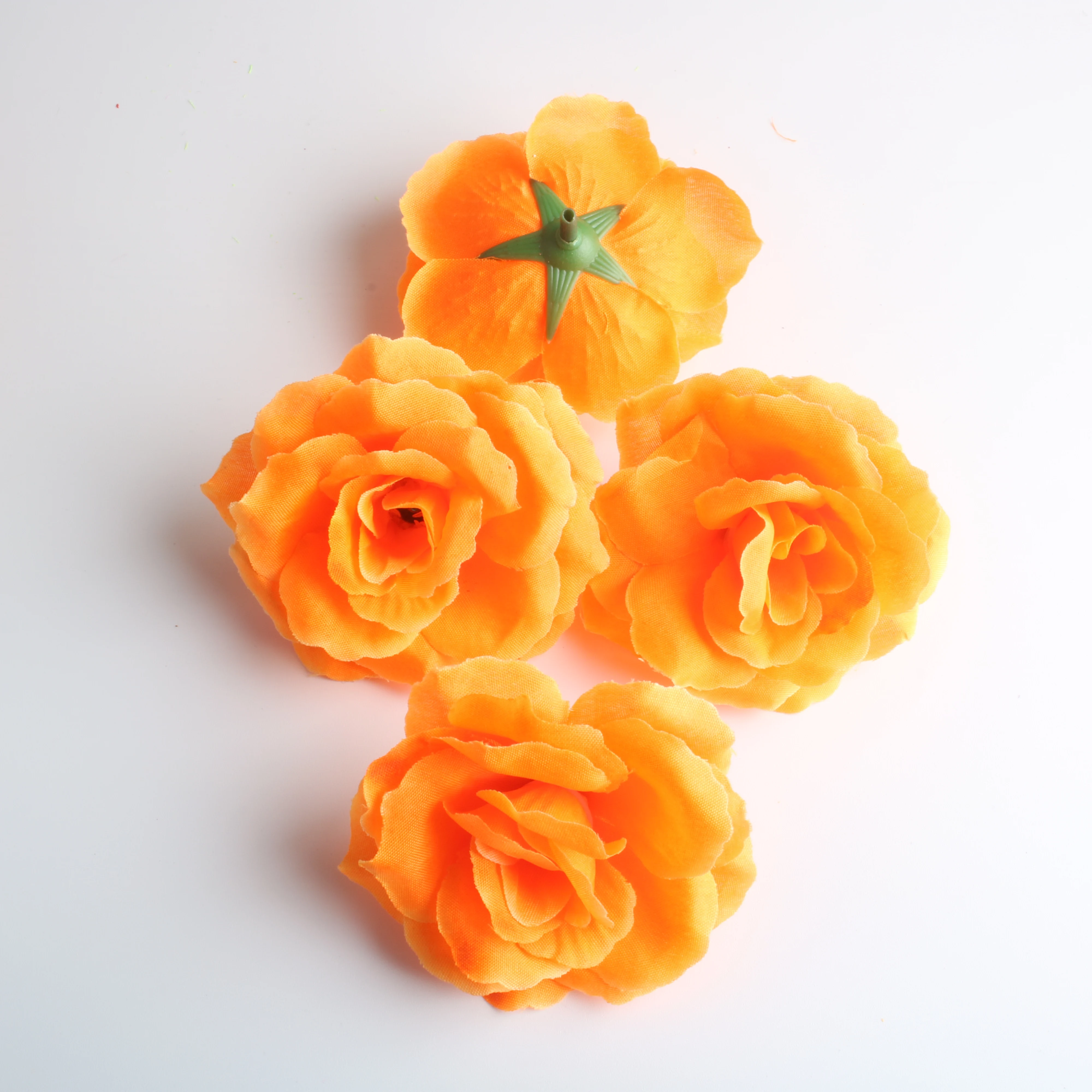 

wholesale 300pcs/lot Man made Silk Rose Flower Head 7cm Wide Wedding Party Celebration DIY Decoration Artificial orange Flowers