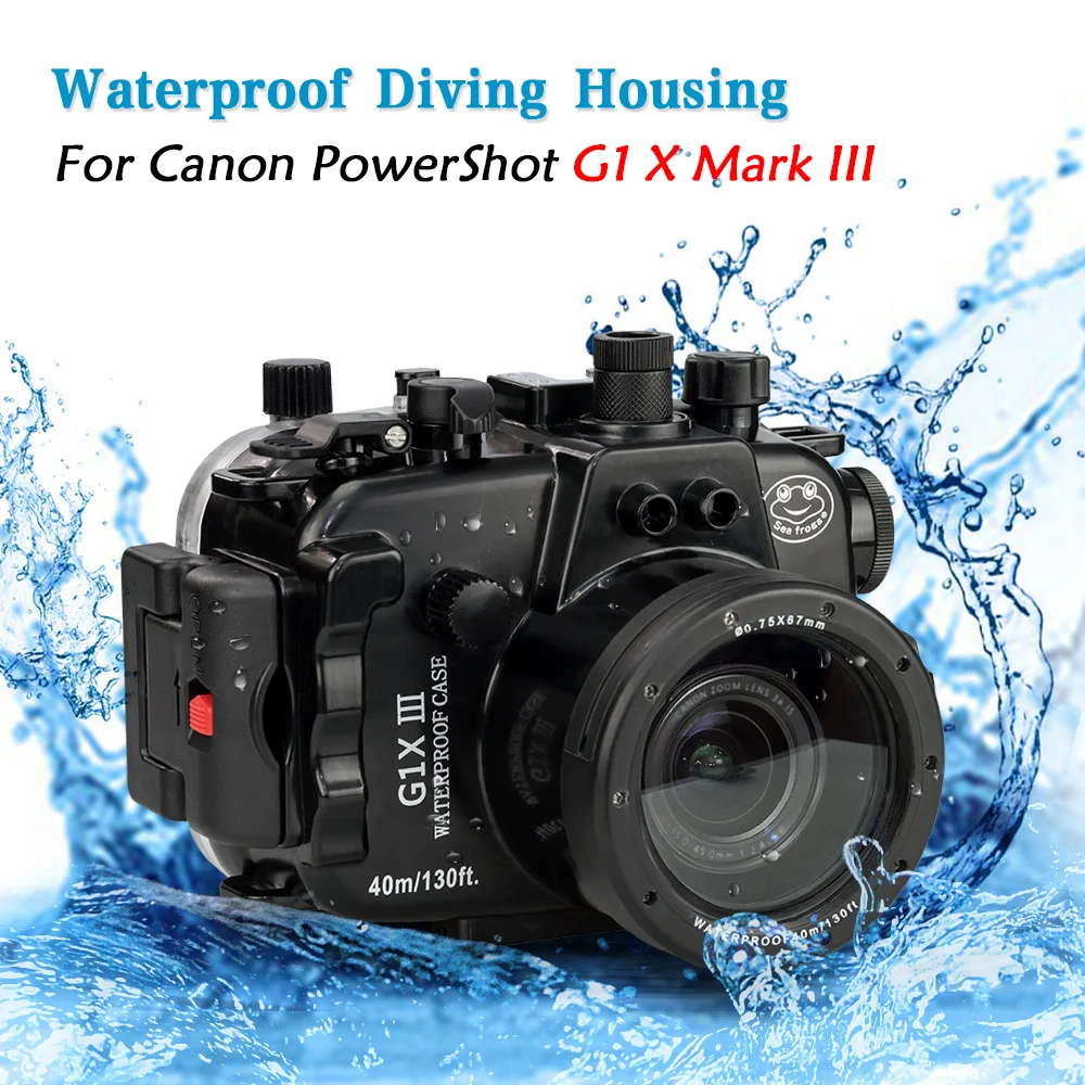 Seafrogs 130FT/40M Underwater Depth Diving Case For Canon  G1X Mark II III G7X II G5X G9X Waterproof Camera Housing Cover Box