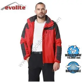 Evolite Diva Men 3 in1 Grey/Red Jacket Outdoor Hiking Trekking Winter Wind Breaker water-proof Breathable Quick-dry Anti-pilling