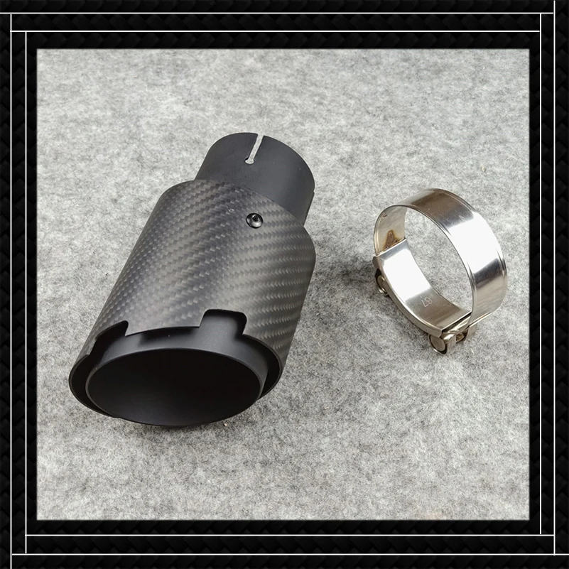 

1 Piece Exhaust Pipe New Style Muffler Tip Car Universal Carbon Fiber Stainless Steel Matte Rear Tail Throat Rear Nozzles