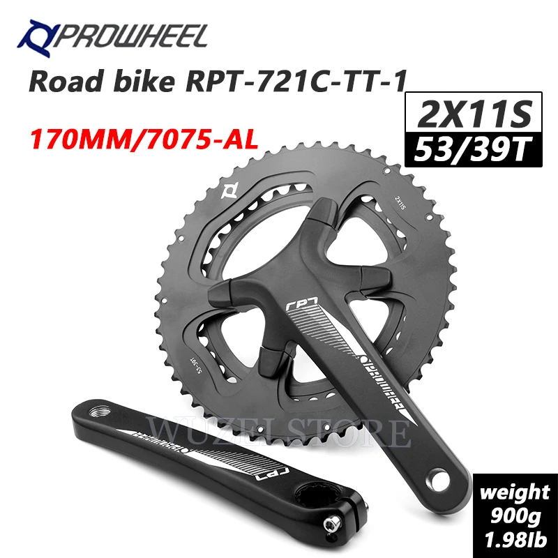 ダブルクランク ProWheel 53-42t 170mm Amazon.com : Prowheel Bike Crankset 46T - 170mm Universal Square