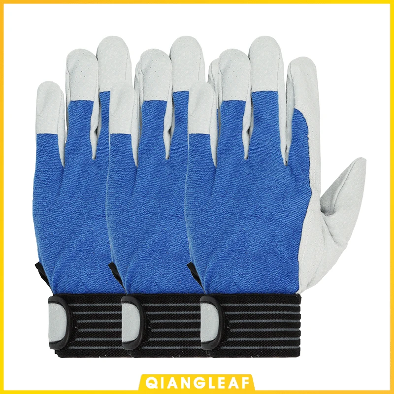 

QIANGLEAF 3pcs Brand Mechanical Work Gloves Flex Extra Grip Unisex Working Riding Safety Protective Garden Sports Glove 508LS