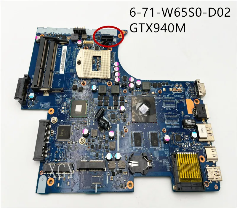 FOR CLEVO W650SCR K650D W650S K610C K590C Laptop Motherboard 6-71-W65S0-D02 GTX940M 6-77-W650SB00-D02 30-pin 100% Test OK