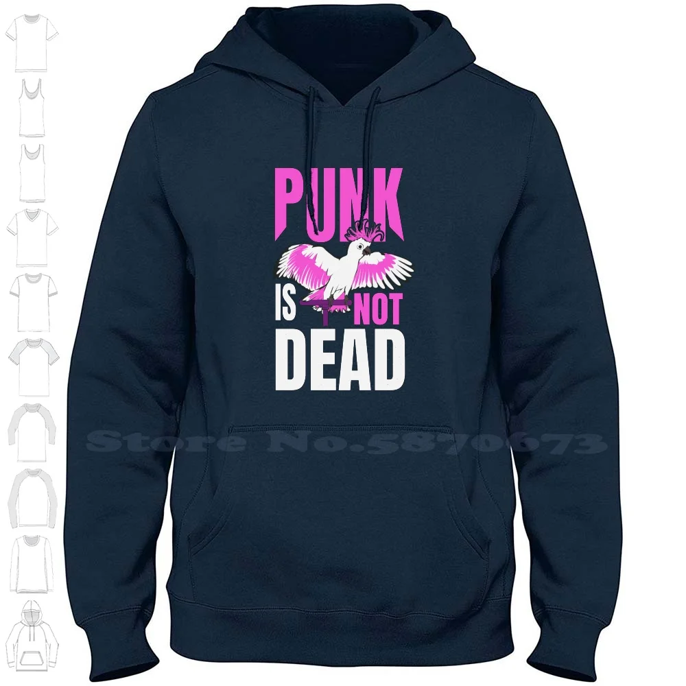 Punk Is Not Dead Pink 100% Cotton Hoodie T-Shirt Music Cockatoo Punks Punk Is Not Dead Provoke Youth Culture Bird Hairstyle Idea