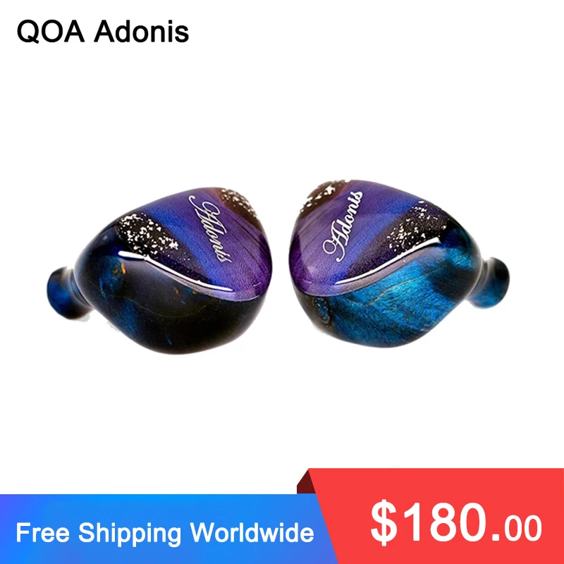 QOA-carcasa de madera de resina CNC para Monitor de oreja, Unidad de controlador híbrido DD + 2BA, auricular HIFI con Cable de separación de 2 pines, IEM de escenario de DJ, 10mm