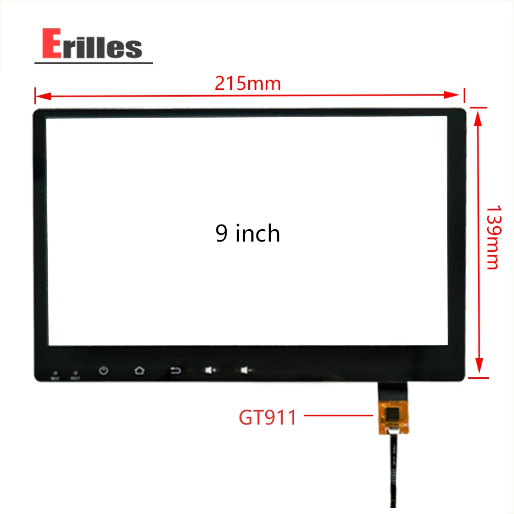 A+ New Test 9 inch 10 inch 215mm*139mm 239mm*156mm JTS018 IC:GT911 6pin car radio stereo dvd gps Touch Screen 215*139 239*156