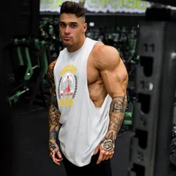 Muscleguys Brand Fitness Drop Armhole Tank Top Men Gym Clothing Canotte Bodybuilding Tanktop Sleeveless Shirt Workout Vest