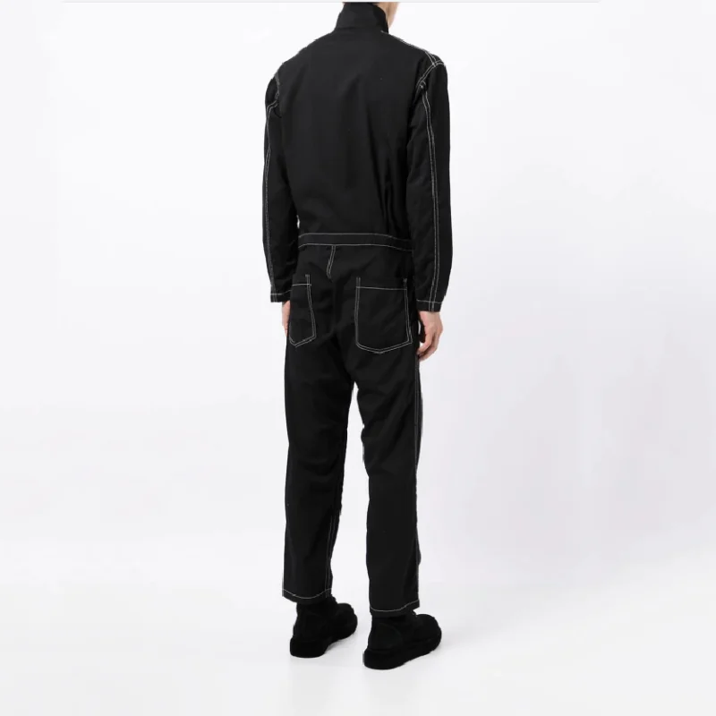 Men's Casual Jumpsuit Long Sleeve Overalls Spring And Autumn New Black Car Stitch Geometric Design Personality Youth Jumpsuit