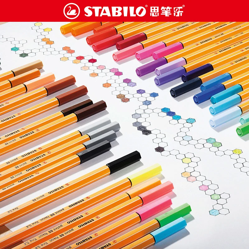 1 stück von Deutsch STABILO 88 faser stift schwan skizze farbe haken linie stift farbe einzigen 24 farben