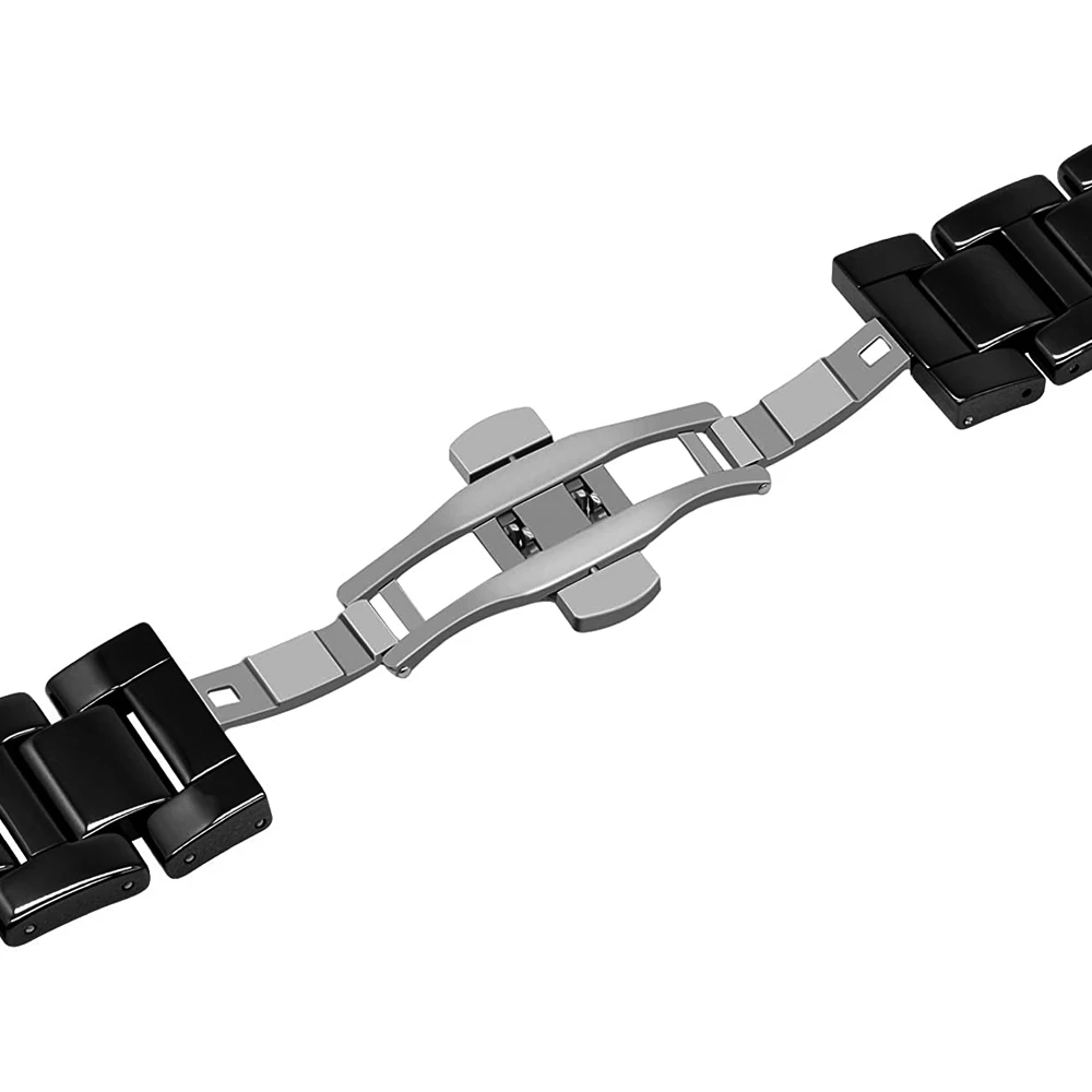 Ceramic Watch Band for Samsung Galaxy Watch 3/ 4 Classic Quick Release 20mm 22mm Watch Strap Deployment Clasp Watch Bracelet image 4