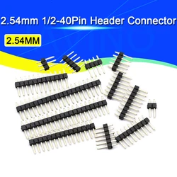 50/20/10Pcs 2.54mm Single Row Male 1/2*40P PCB Board Pin Header Connector Strip Pinheader 2/3/4/5/6/8/10/12/20/40Pin For Arduino