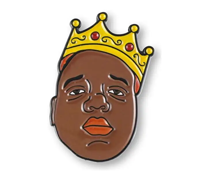 Biggie Smalls B.I.G. Crown Enamel Pin Hip Hop Legend Brooch Rap Artist Badge Rock & Roll Jewelry