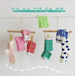 New 2021 autumn plaid polka dot  loose mouth boys and girls tube socks1-8Year 4Pairs