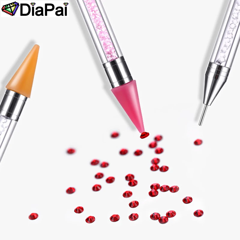 DiaPai DIY Diamond Painting Pen Tool Accessories Rhinestones Pictures Double Head Diamond Embroidery Point Drill Pen Gift