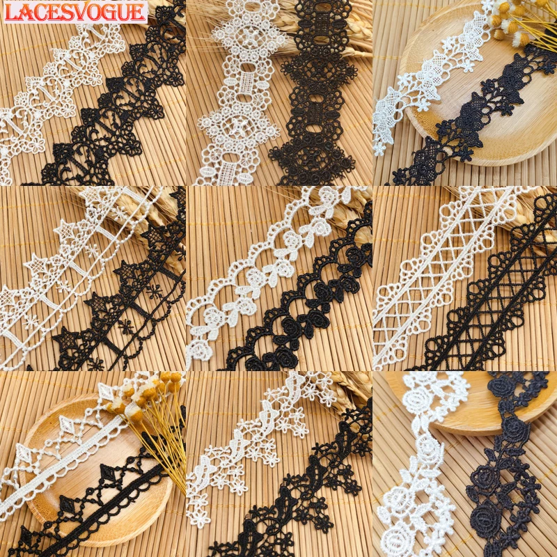 

Embroidery Lace Ribbon Necklace Material, DIY Patchwork Dress Edge Garment, Needlework Sewing Accessories, 70Yards, 1-5cm, 371