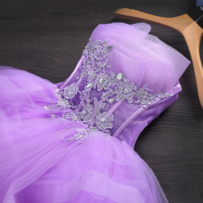 Sweet Princess Tulle Prom Dresses ผู้หญิงไม่มีแขนกุดสั้น Homecoming ชุด Gowns งานแต่งงาน2021