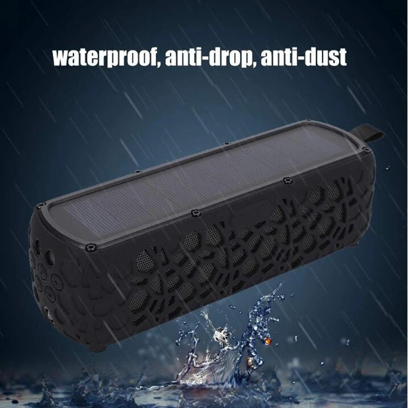 

Soleeanre Bluetooth-compatible Solar Speaker for Outdoor Portable Waterproof Music Speaker Support TF Card with 12-Hour Playing