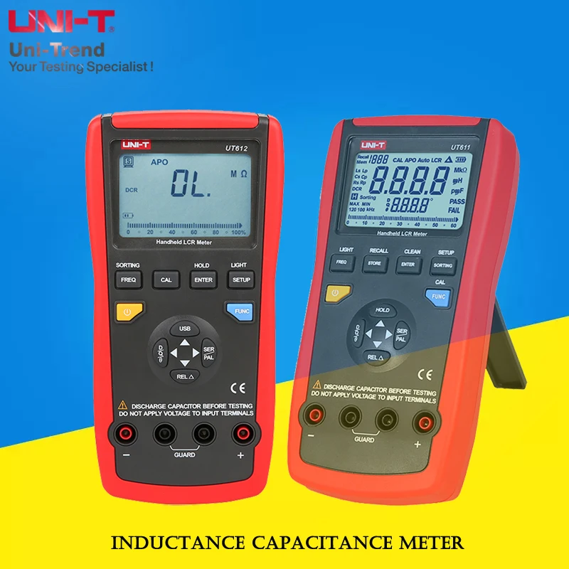 UNI-T UT612/UT611 LCR Meter; high precision 10KHz/100KHz LCR digital bridge meter / inductor / capacitor / resistance tester