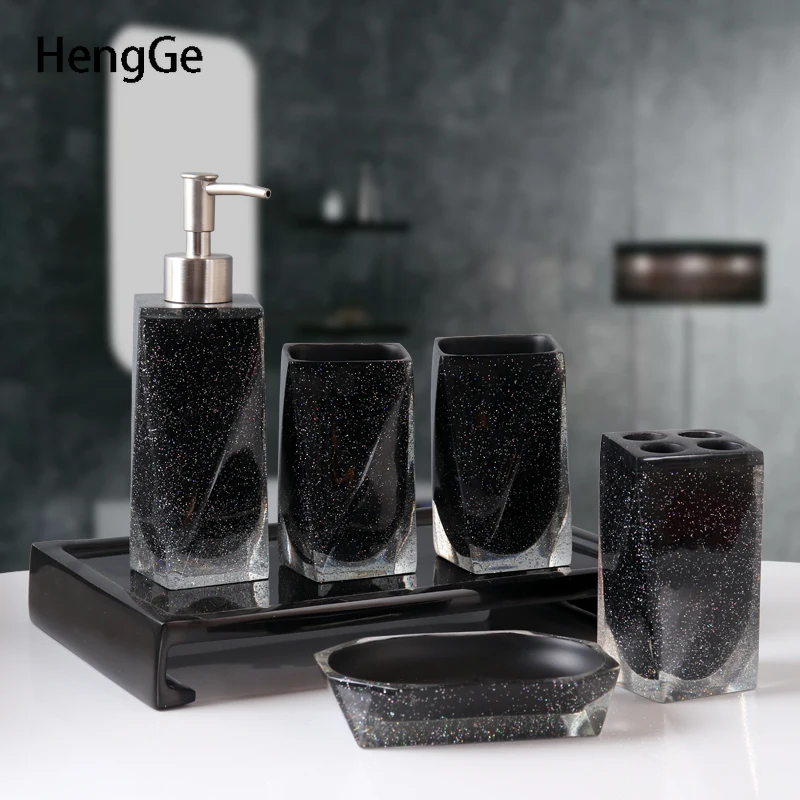 

European Starry Sky Bathroom Six-piece Suit Simplicity Toothbrushing Cup Mouth Cup Bathroom Supplies Wash Suit Home Ornaments